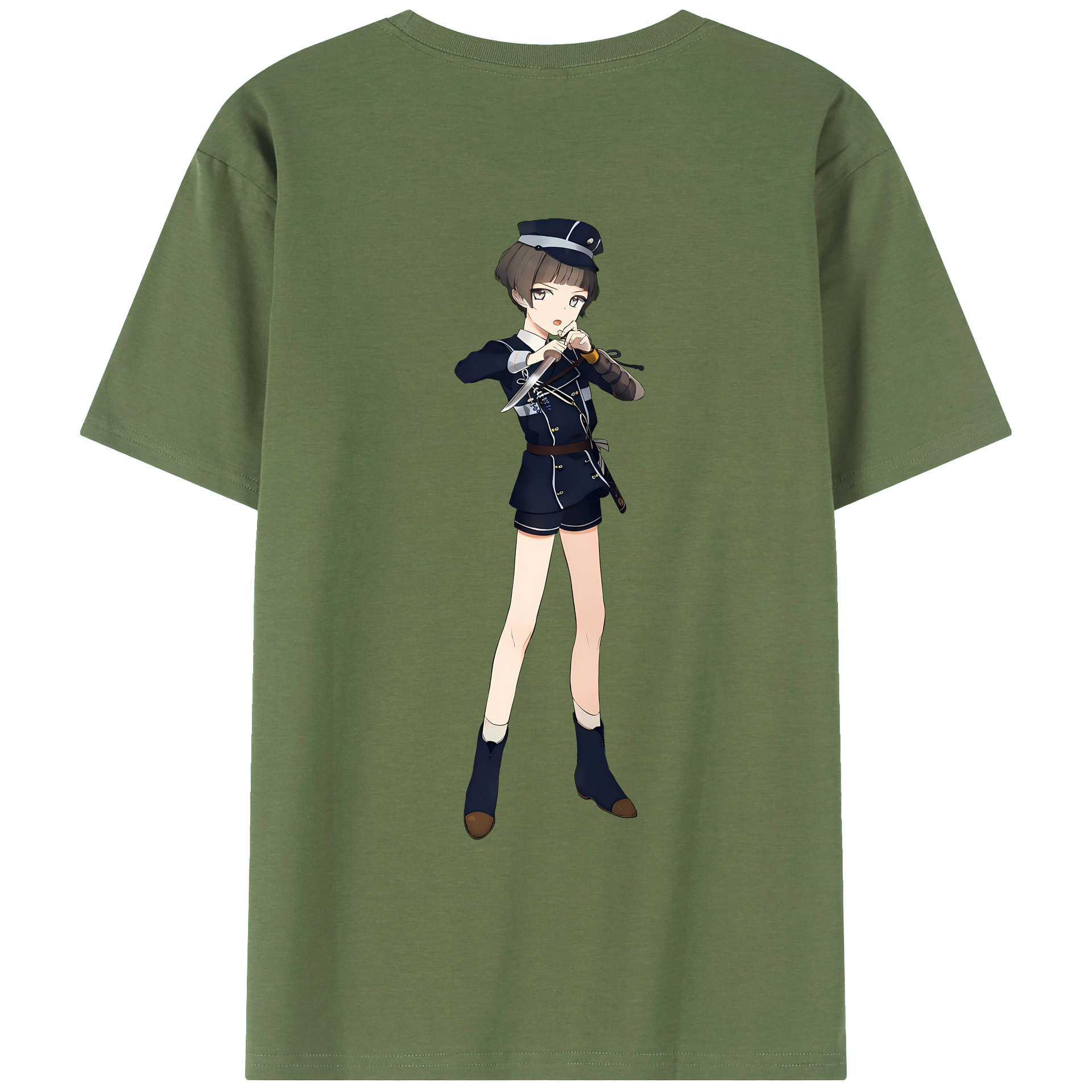 （画像用） 刀剣乱舞 Touken Ranbu 綿100％ メンズ半袖Tシャツ（バックプリント） 通気性